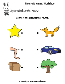 Preschool Rhyming Worksheets