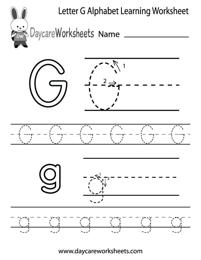 The Letter G Free Printable Worksheets