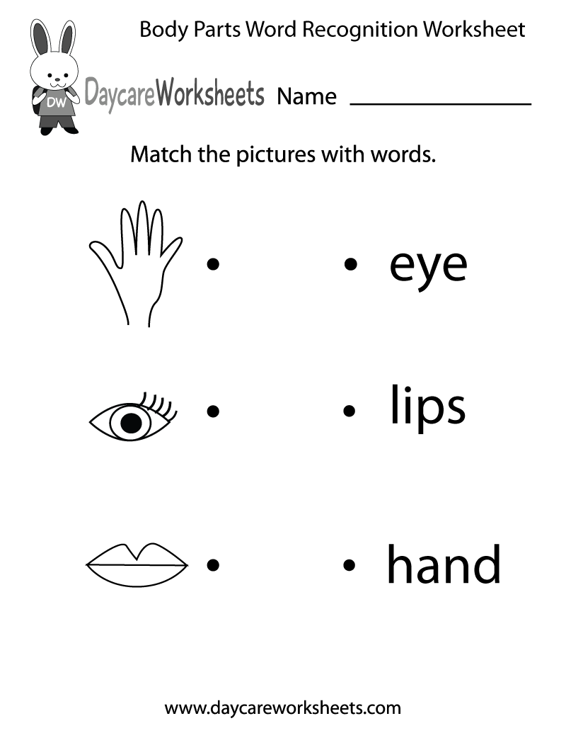 Body Parts Worksheet Pdf