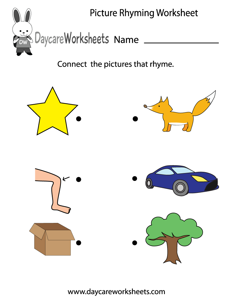 Free Printable Preschool Rhyming Worksheets