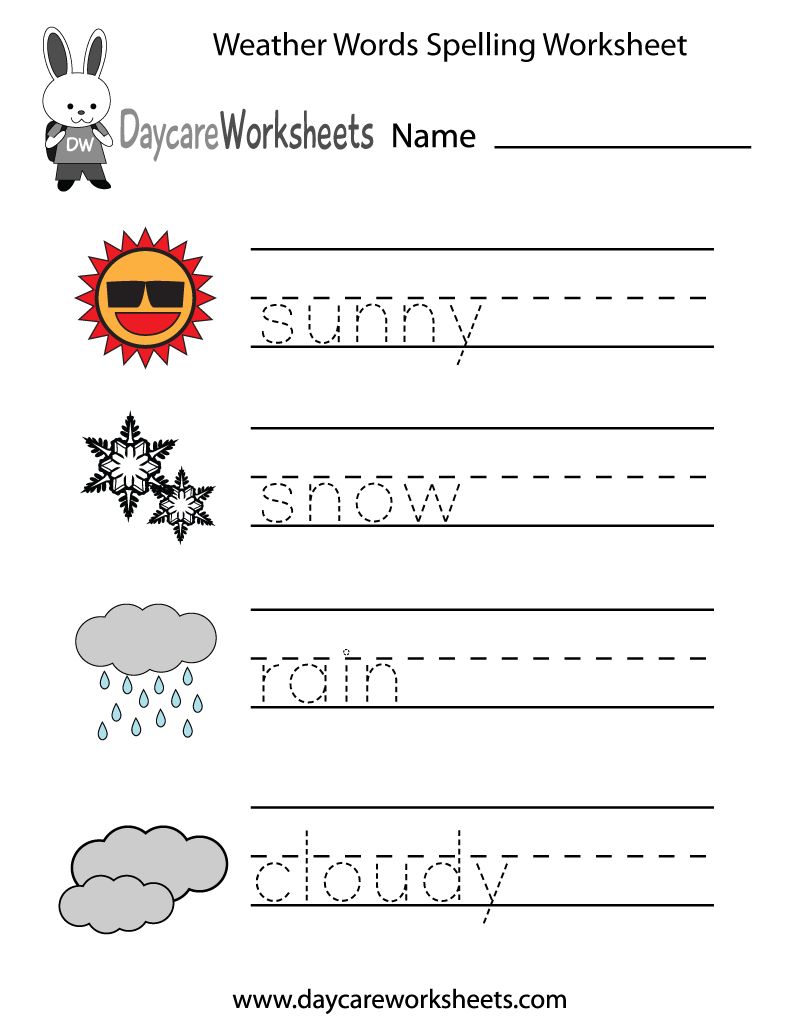 Printable Spelling Worksheets Word  worksheets german in weather