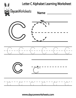 Preschool Letter C Alphabet Learning Worksheet