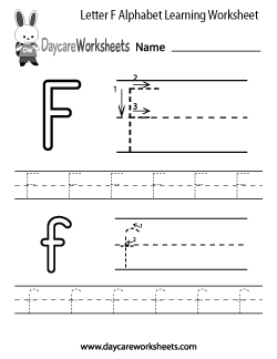 Preschool Letter F Alphabet Learning Worksheet