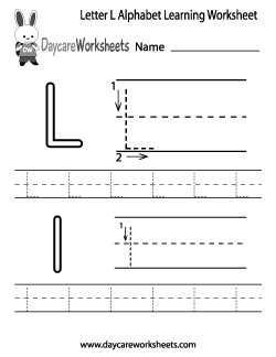 Preschool Letter L Alphabet Learning Worksheet