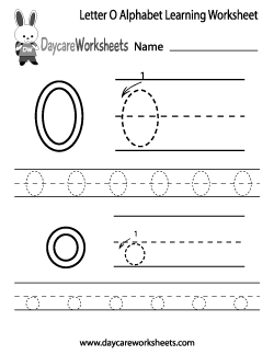 Preschool Letter O Alphabet Learning Worksheet