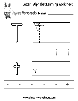 Preschool Letter T Alphabet Learning Worksheet