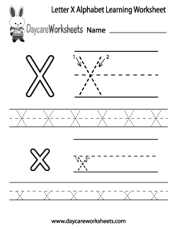 Preschool Letter X Alphabet Learning Worksheet