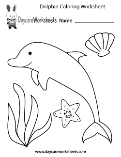 Preschool Dolphin Coloring Worksheet