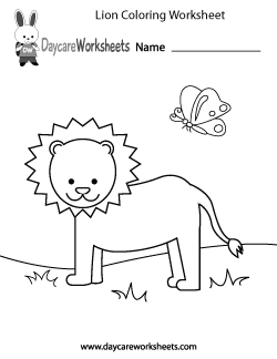 Preschool Lion Coloring Worksheet