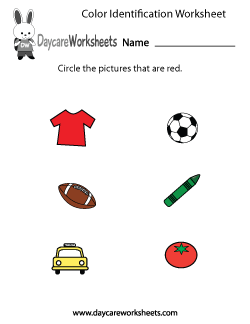 Preschool Color Identification Worksheet