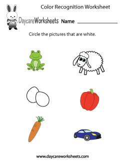 Preschool Color Recognition Worksheet