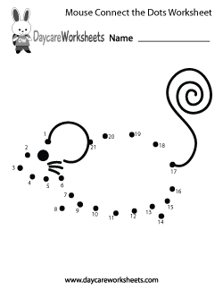 Preschool Mouse Connect the Dots Worksheet