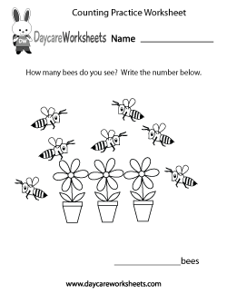 Preschool Counting Practice Worksheet