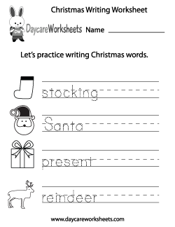 Preschool Christmas Writing Worksheet