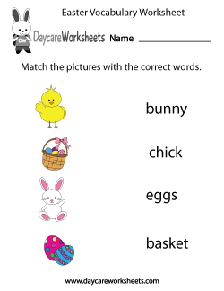 Preschool Easter Vocabulary Worksheet