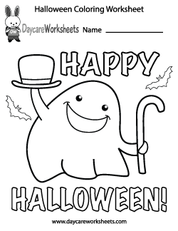 Preschool Halloween Coloring Worksheet