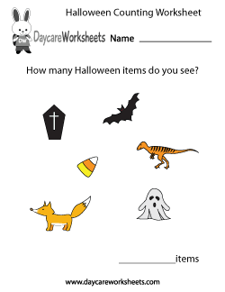 Preschool Halloween Counting Worksheet