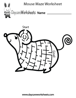 Preschool Mouse Maze Worksheet