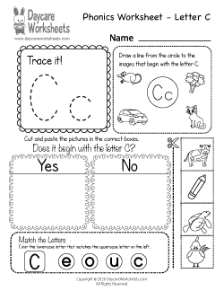 Preschool Beginning Sounds Letter C Phonics Worksheet