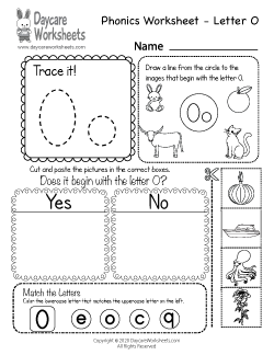 Preschool Beginning Sounds Letter O Phonics Worksheet