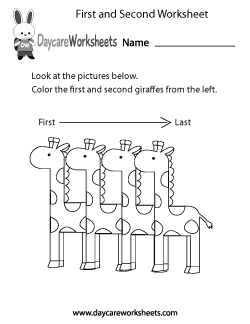 Preschool First and Second Worksheet