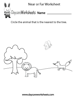 Preschool Near or Far Worksheet