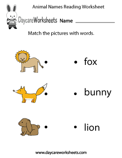 Preschool English Worksheets