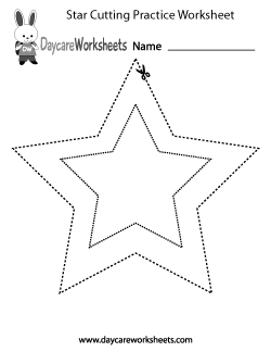 Preschool Star Cutting Practice Worksheet