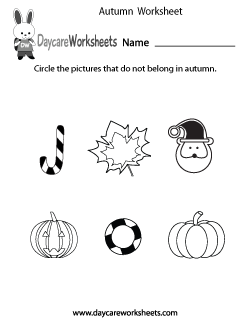 Preschool Autumn Worksheet