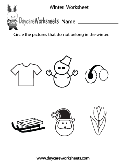 Preschool Winter Worksheet