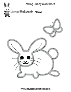 Preschool Tracing Bunny Worksheet