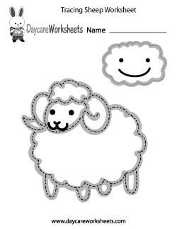 Preschool Tracing Sheep Worksheet