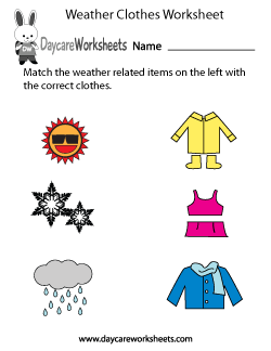 Preschool Weather Clothes Worksheet