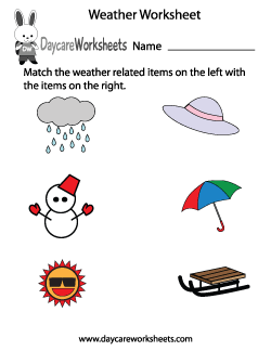 Preschool Weather Worksheet