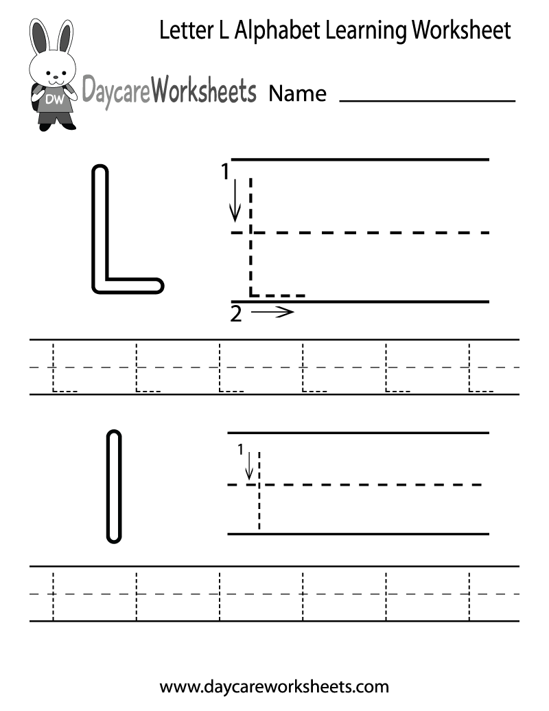 letter l alphabet learning worksheet printable - L Words For Kindergarten