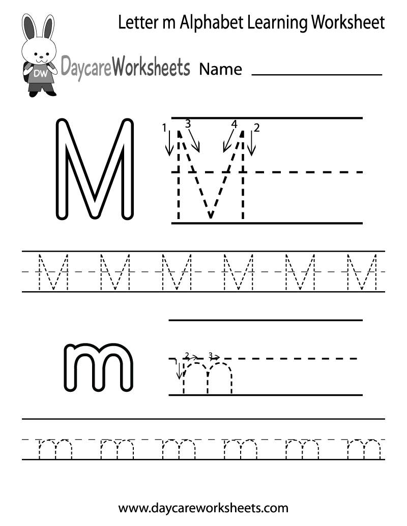 Letter of the week: LETTER M-NO PREP WORKSHEETS- LETTER M Alphabet