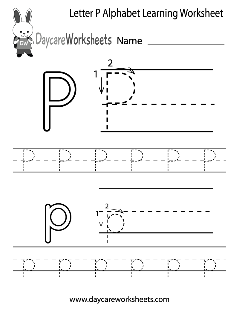 Free Printable Worksheets Letter P