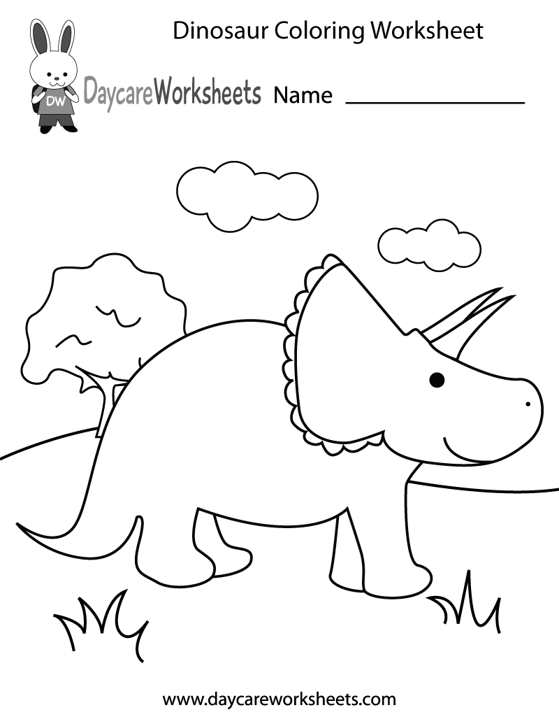 Free Preschool Dinosaur Coloring Worksheet