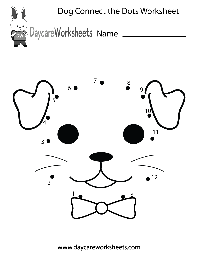 Free Printable Dog Connect The Dots Worksheet For Preschool