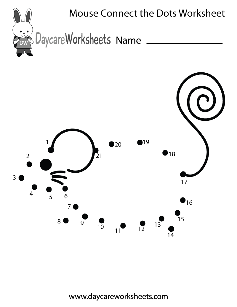 Free Preschool Mouse Connect the Dots Worksheet