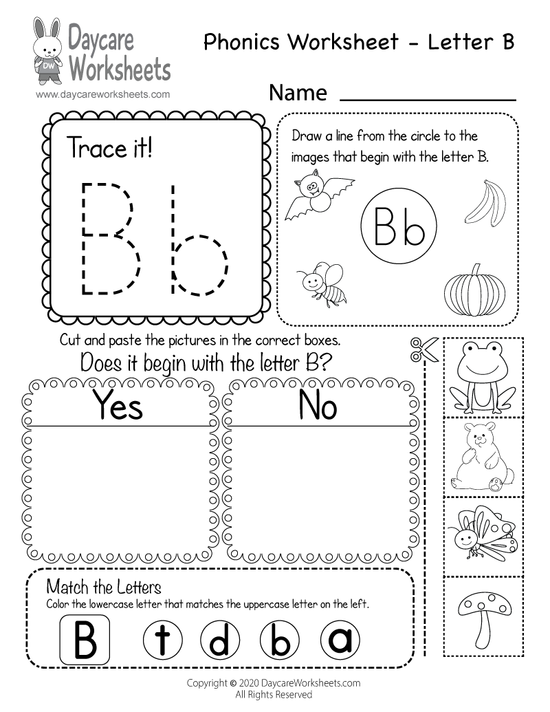 Printable Letter B Worksheets For Kindergarten Preschoolers Printable 