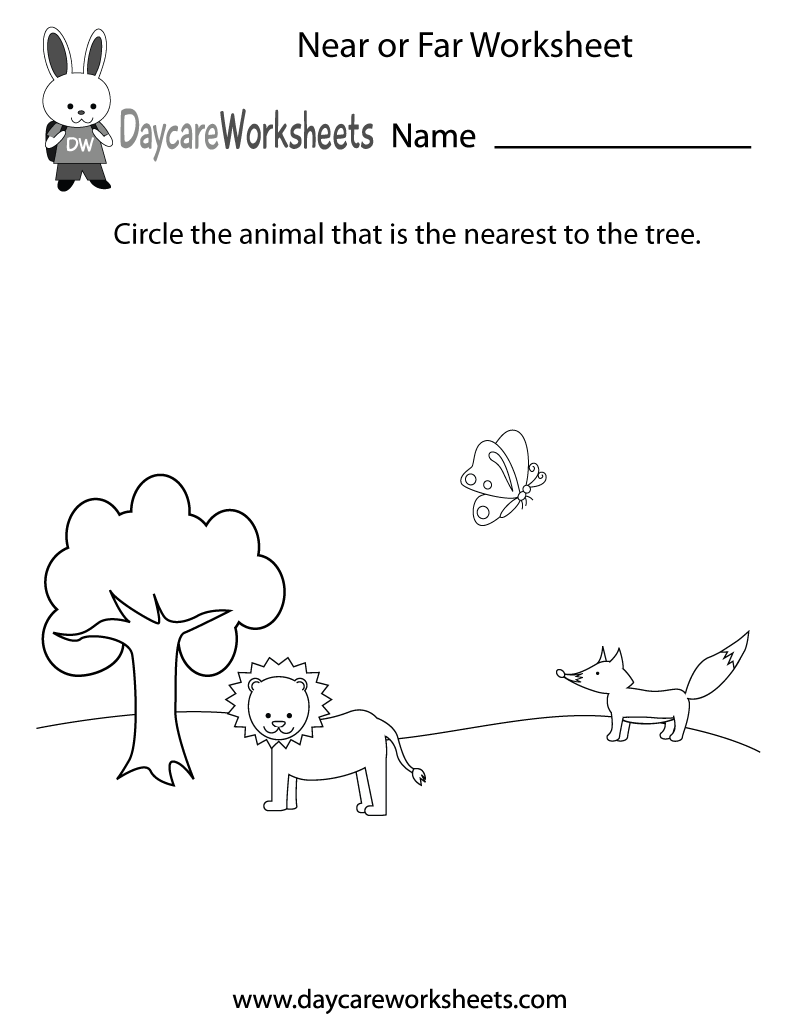 Free Preschool Near Or Far Worksheet