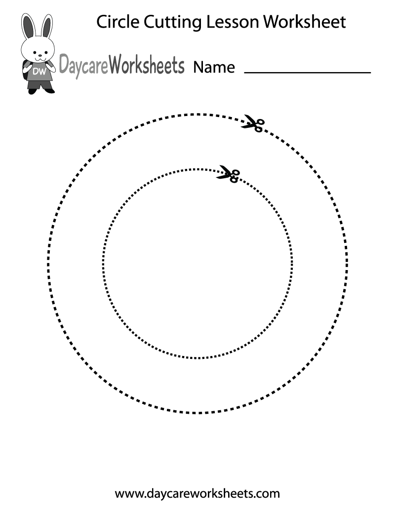 Free Preschool Circle Cutting Lesson Worksheet