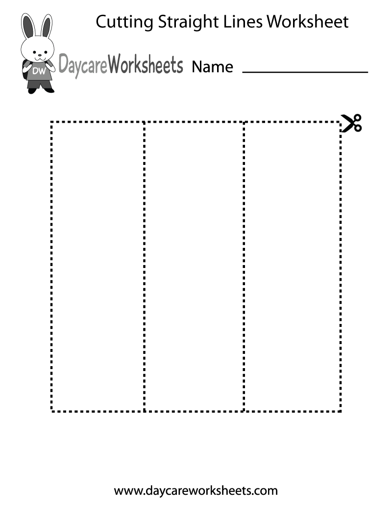 free preschool cutting straight lines worksheet