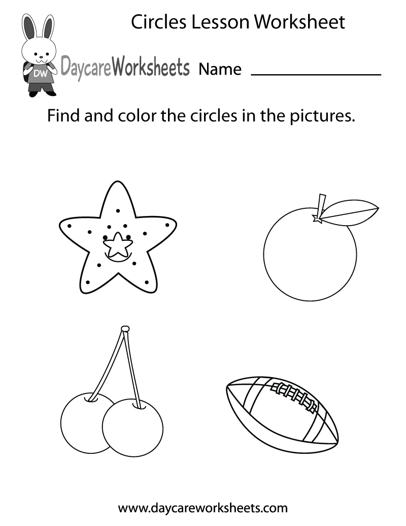 Preschool Circles Lesson Worksheet Printable